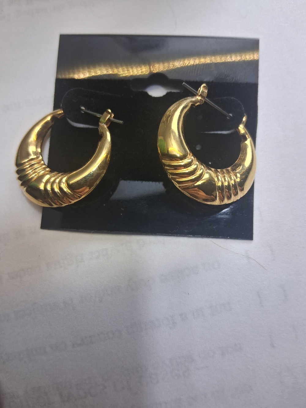 Gold-Tone Crescent Hoop Earrings - Women Jewelry